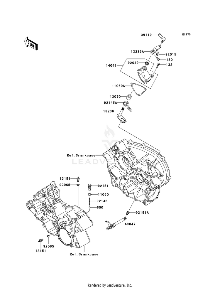 Gear Change Mechanism KVF750-A1 Brute Force 750 4x4i (2005) Schematic