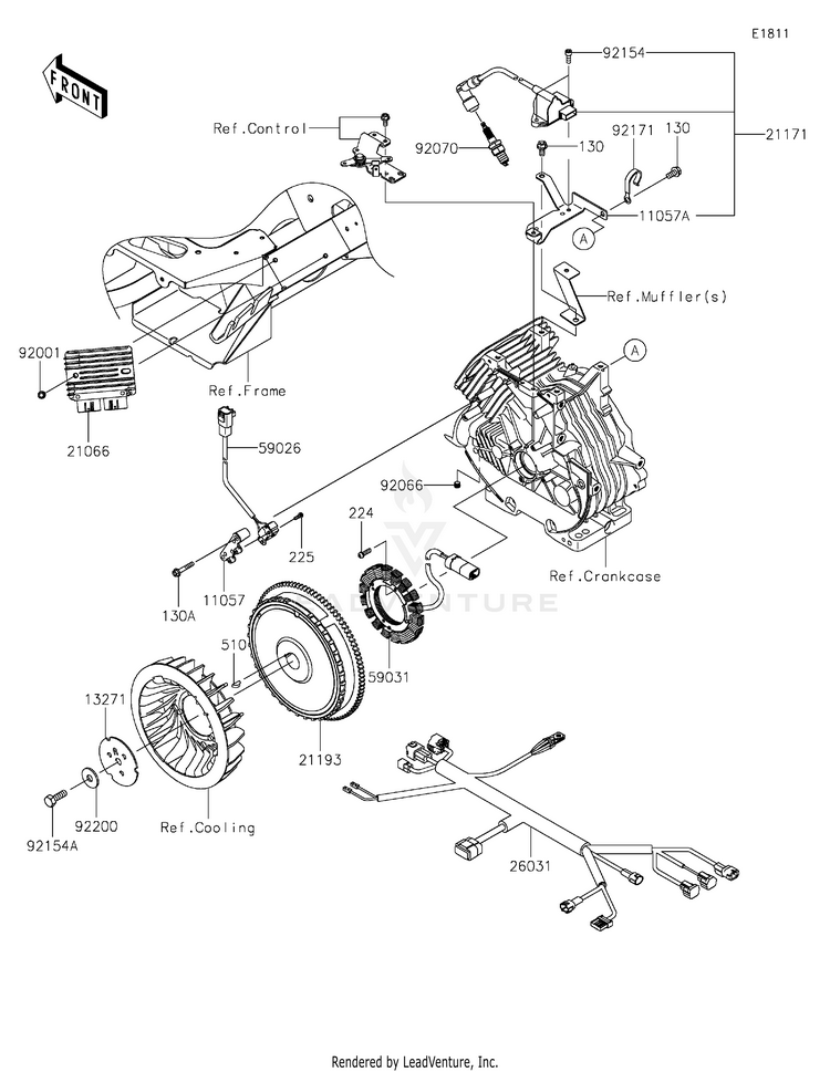 Generator/Ignition Coil KAF400RLF Mule SX 4X4 XC FI (2020) Schematic