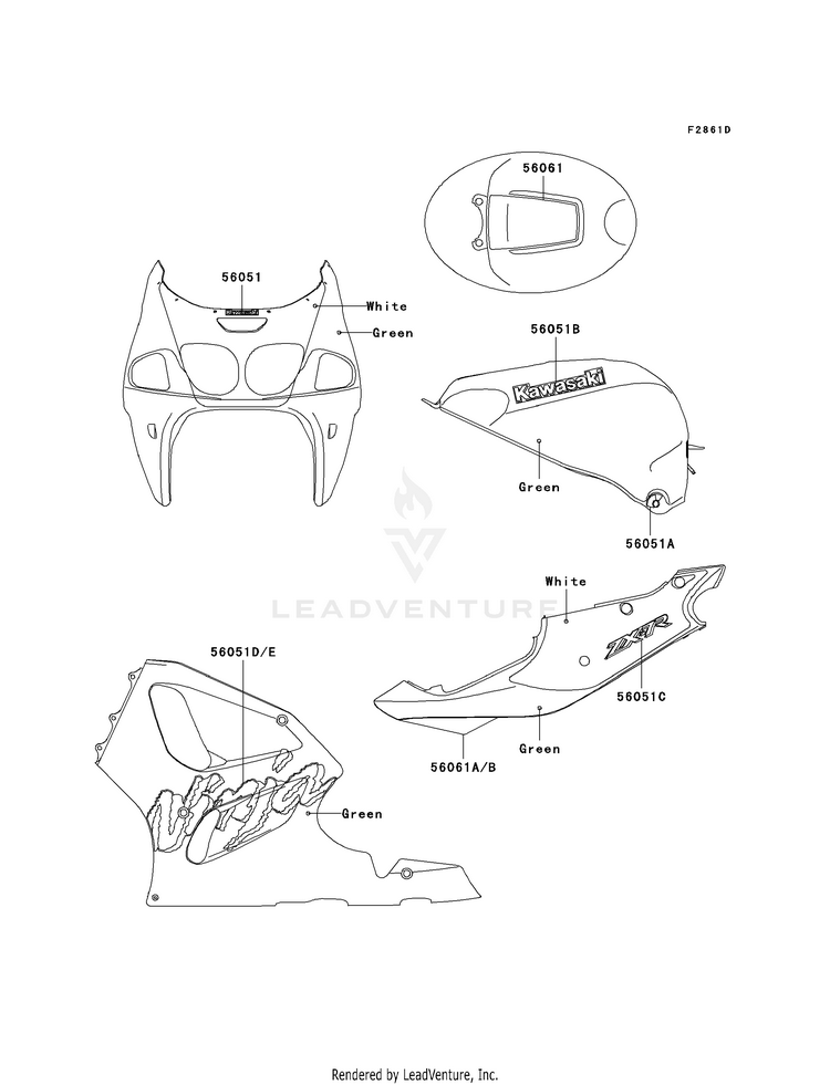Decals (Green)(Zx750-P3) Schematic