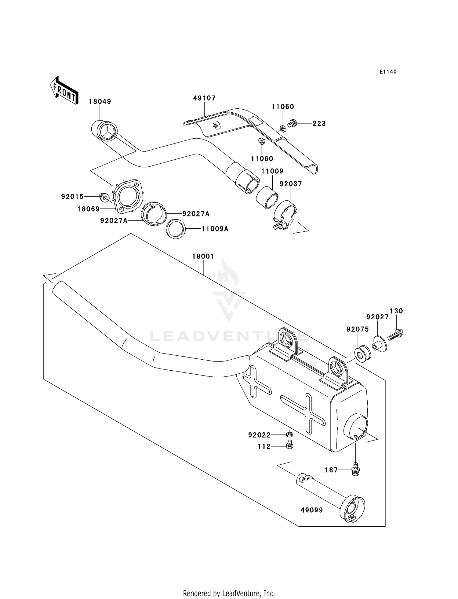 18001-1726 MUFFLER Bayou 300 89-04