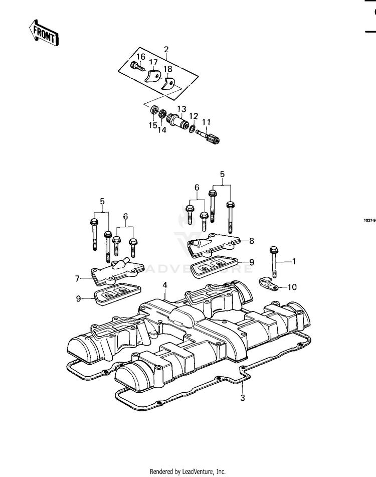 Cylinder Head Cover ('79-'81 C2/C3/C4) Schematic
