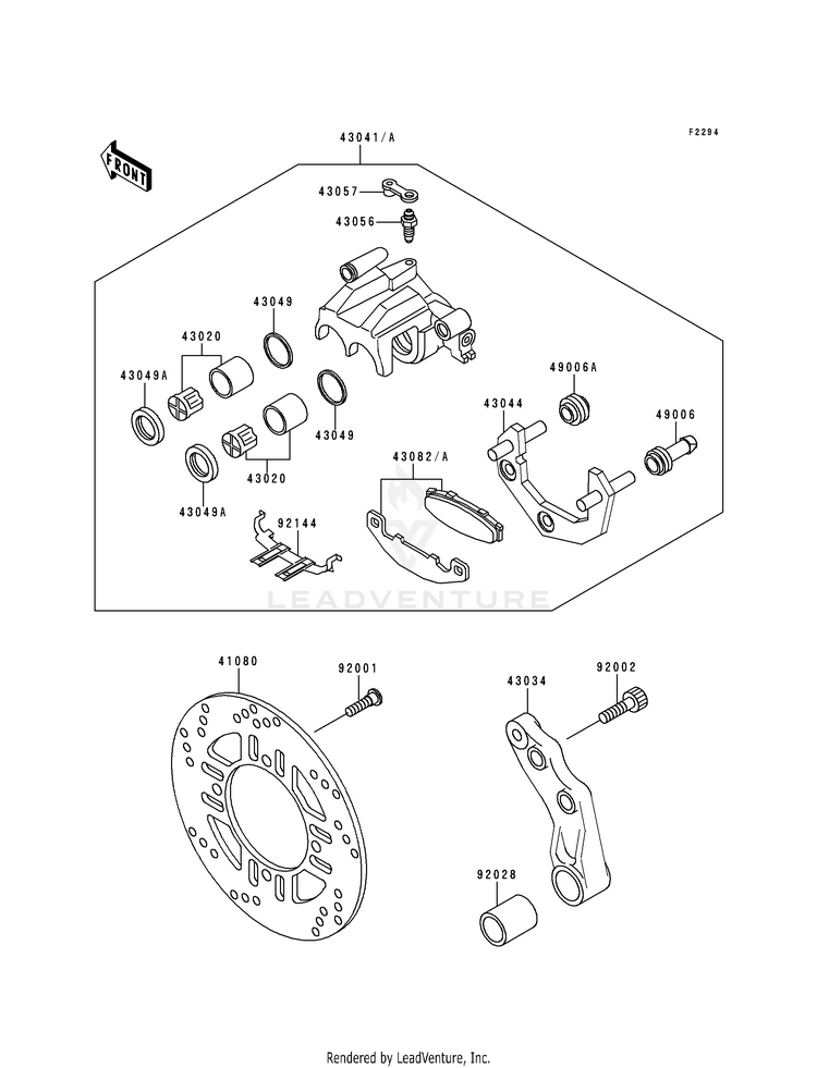 Rear Caliper (Zr550-B1/B2/B3) Schematic