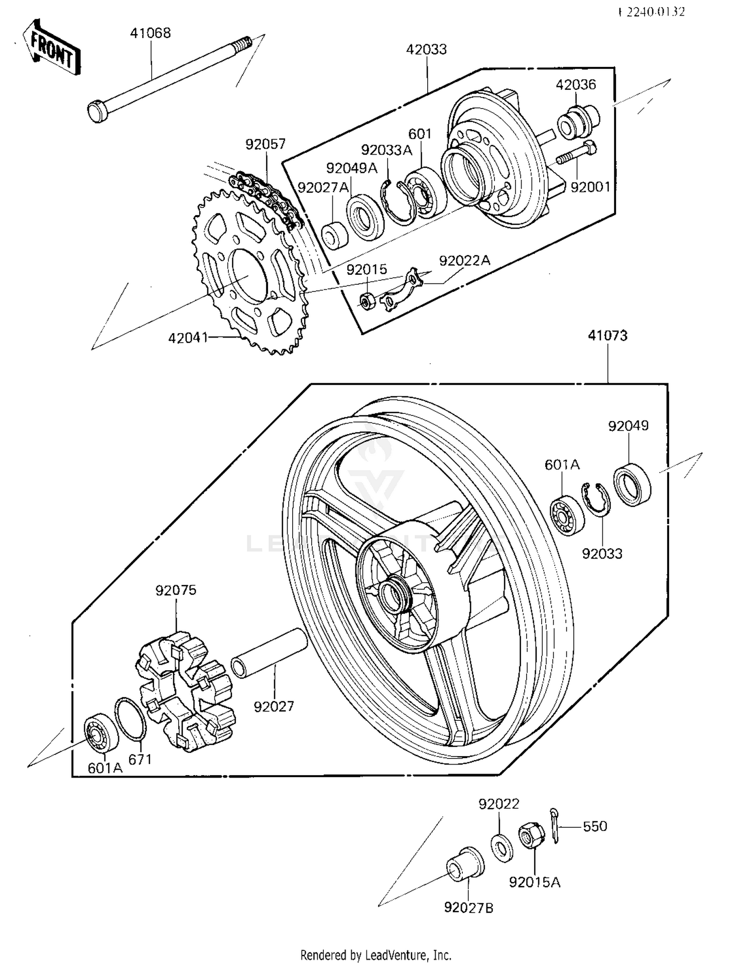REAR WHEEL/HUB/CHAIN