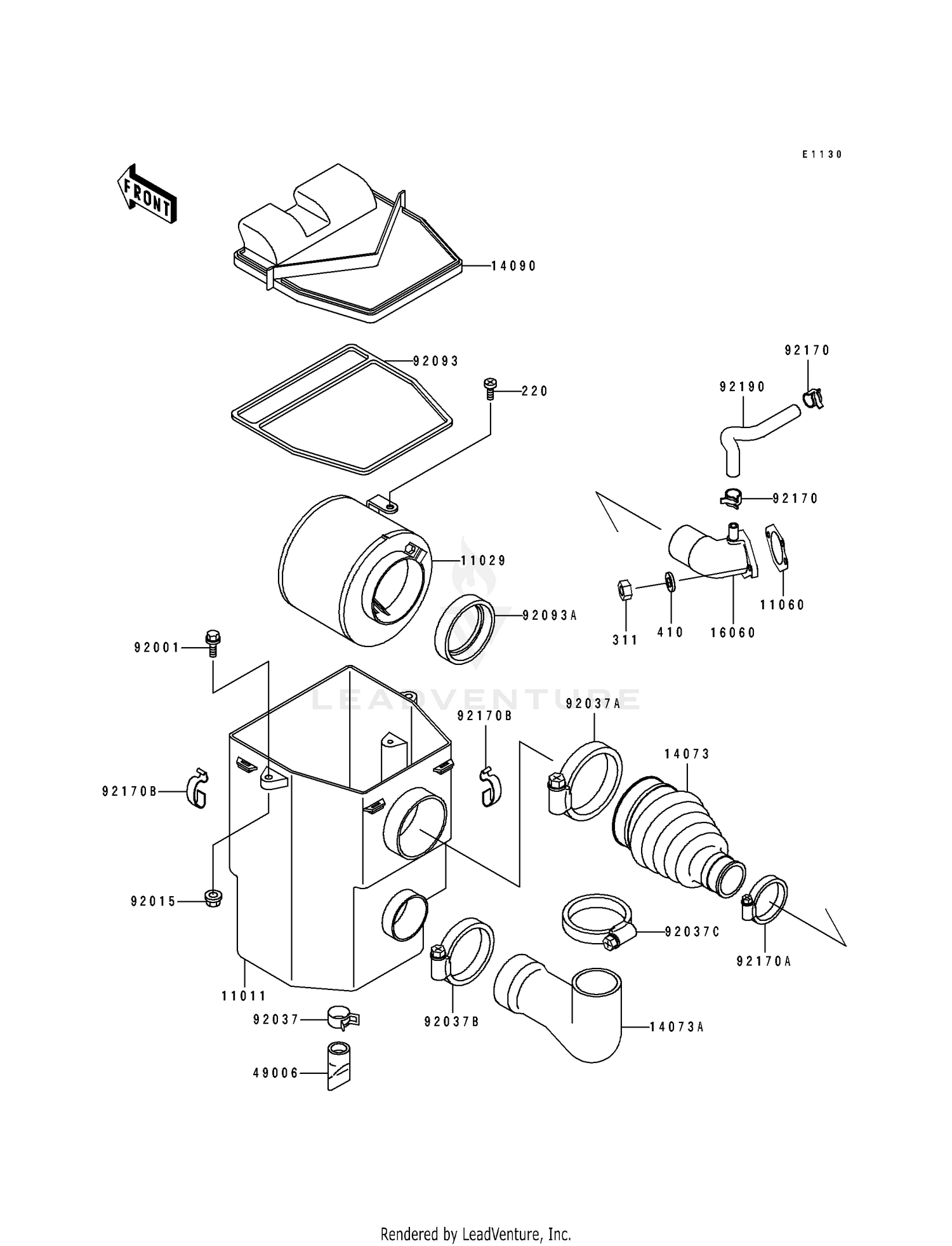 92170A CLAMP, AIR FILTER