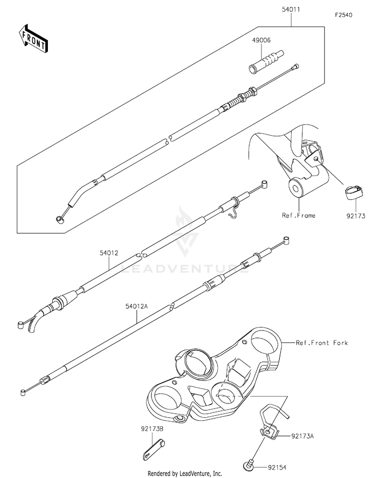 Cables EX400GPFBL Ninja 400 ABS (2023) Schematic