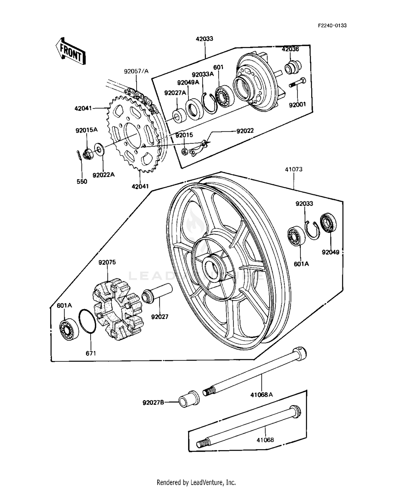 REAR WHEEL/HUB/CHAIN