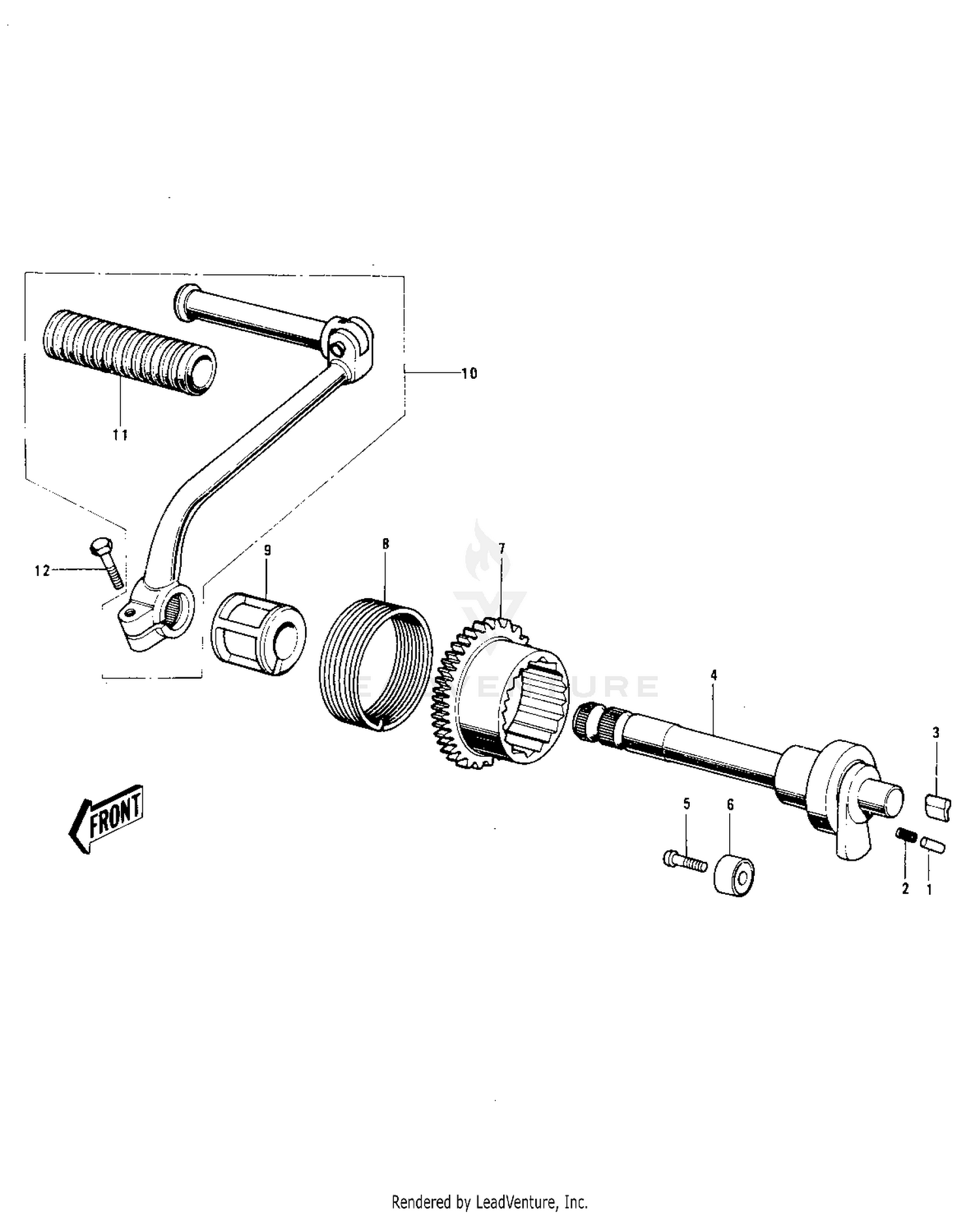 KICKSTARTER MECHANISM ('74-'75 MC1M/MC1M