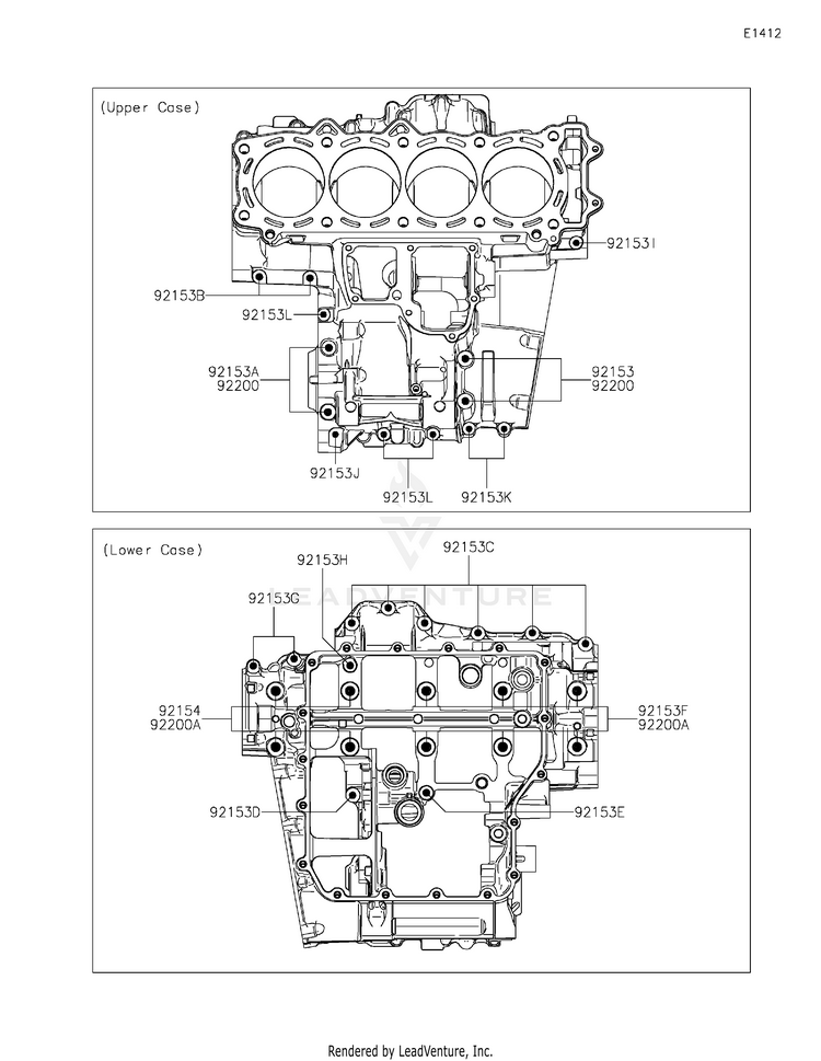 Crankcase Bolt Pattern Schematic