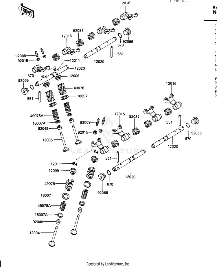 Rocker Arms/Valves Schematic