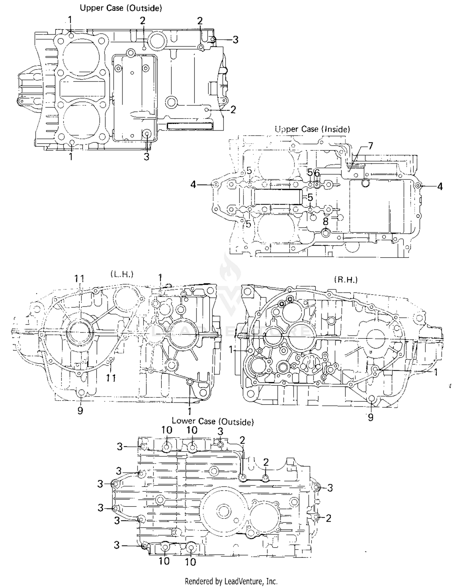 CRANKCASE BOLT & STUD PATTERN