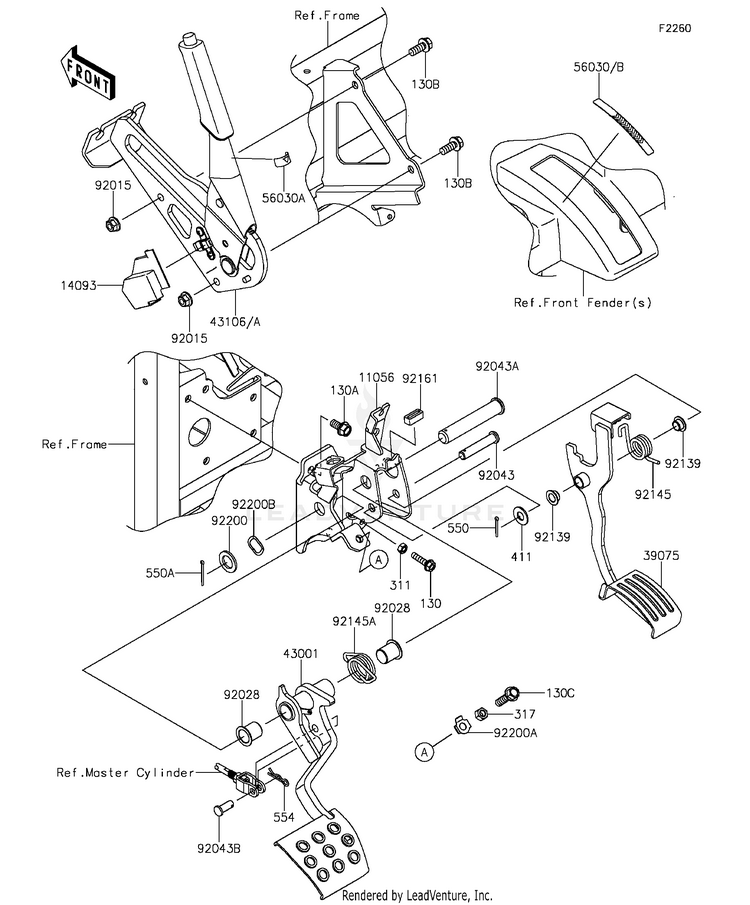 Brake Pedal/Throttle Lever Schematic