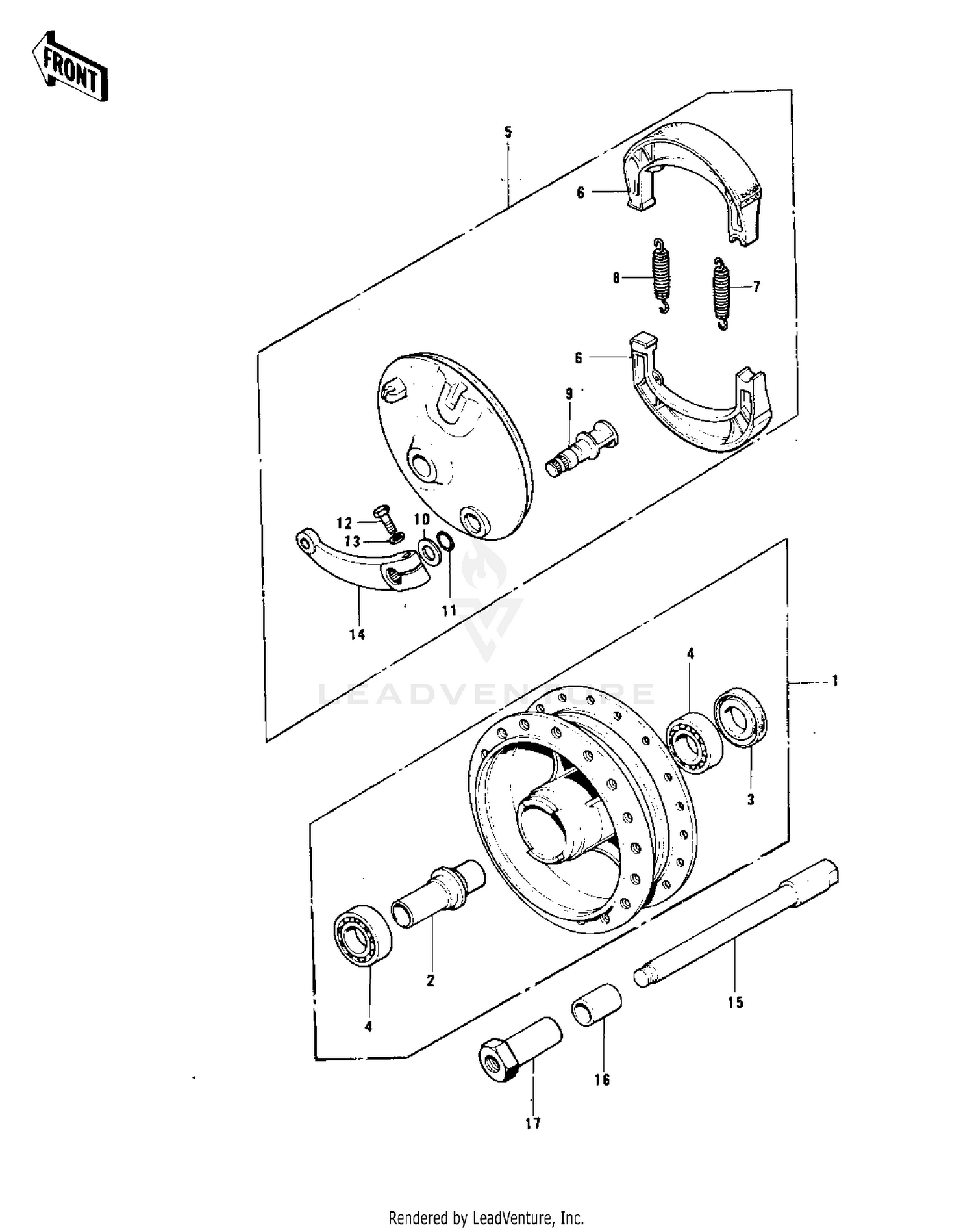 FRONT HUB/BRAKE (KX250)