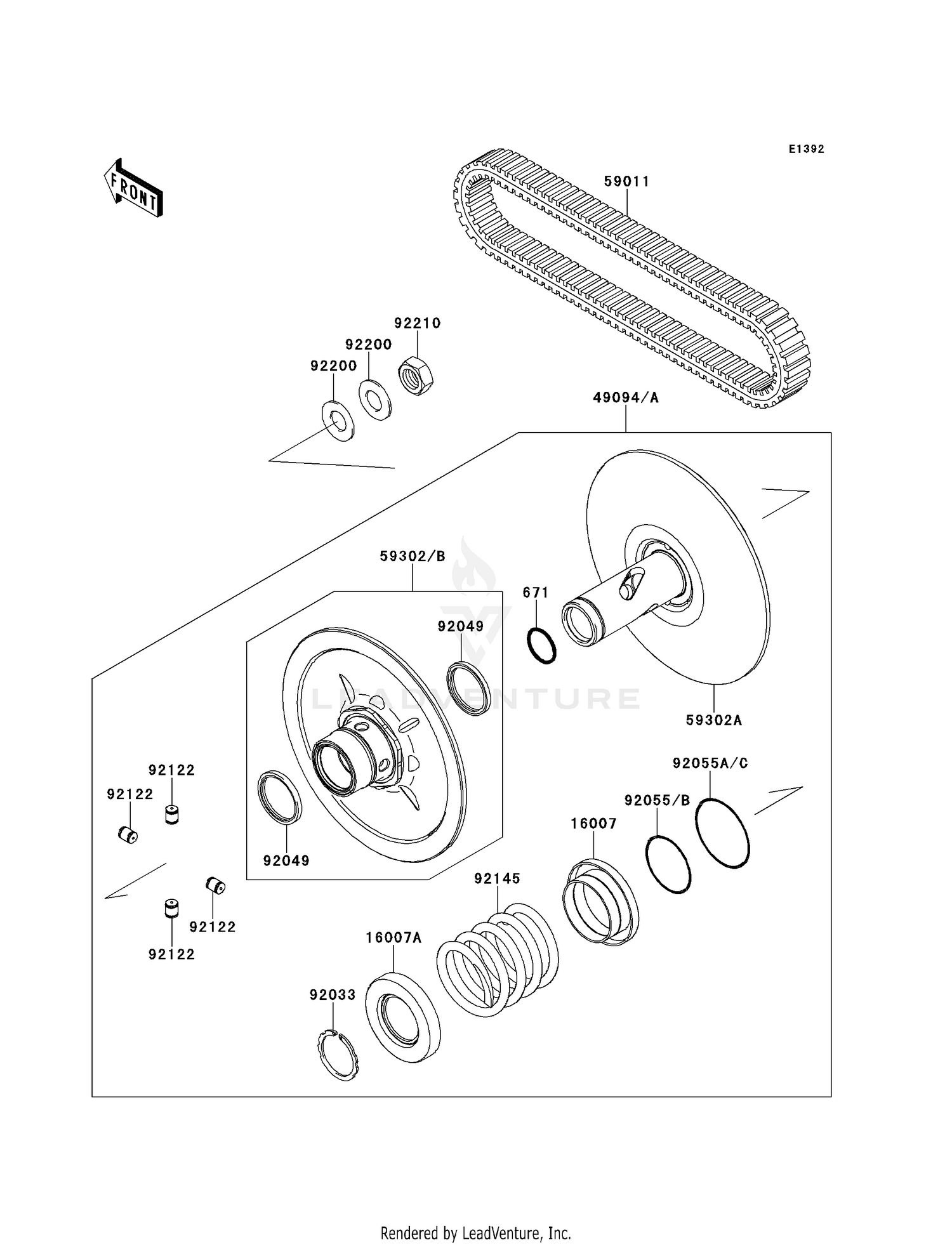DRIVEN CONVERTER/DRIVE BELT