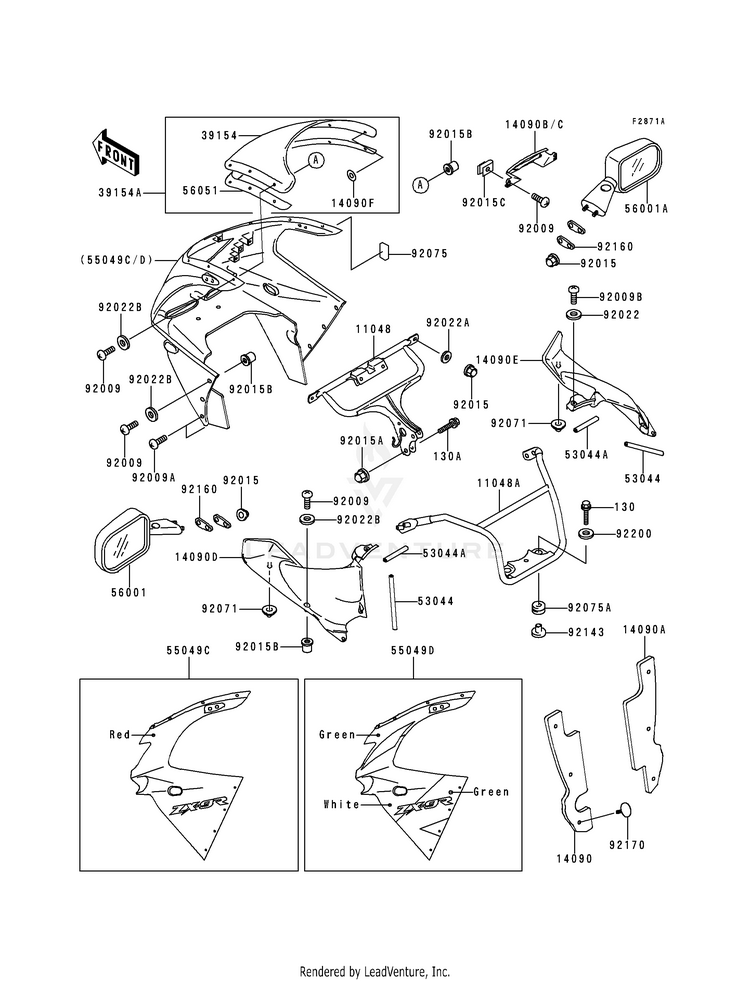 Cowling (Zx900-B2) Schematic