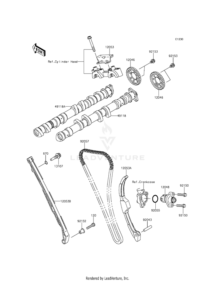 Camshaft(S)/Tensioner Schematic