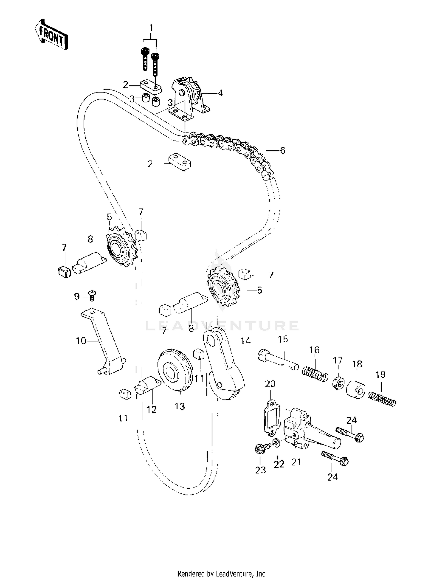 CAM CHAIN/TENSIONER ('80 D3)