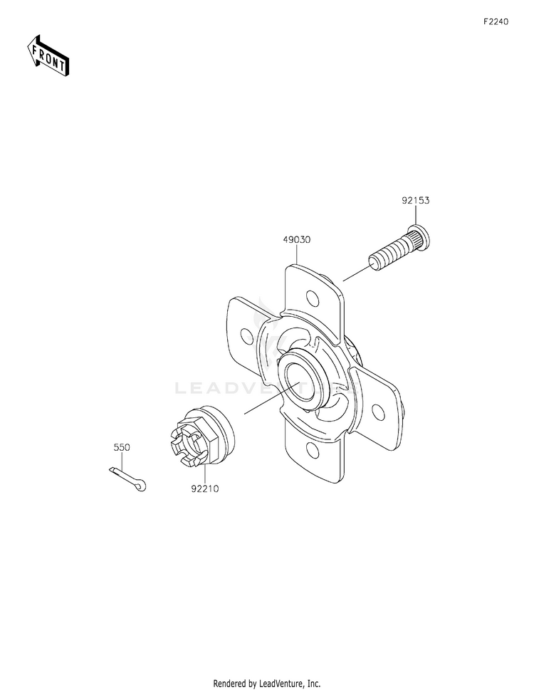 Rear Hub KVF750GLF Brute Force 750 4x4i EPS (2020) Schematic