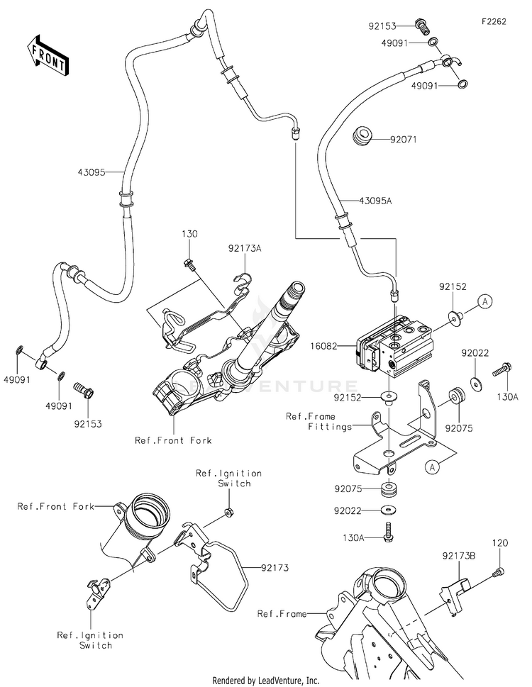 Brake Piping KL650HTFAL KLR650 Adventure ABS (2026) Schematic