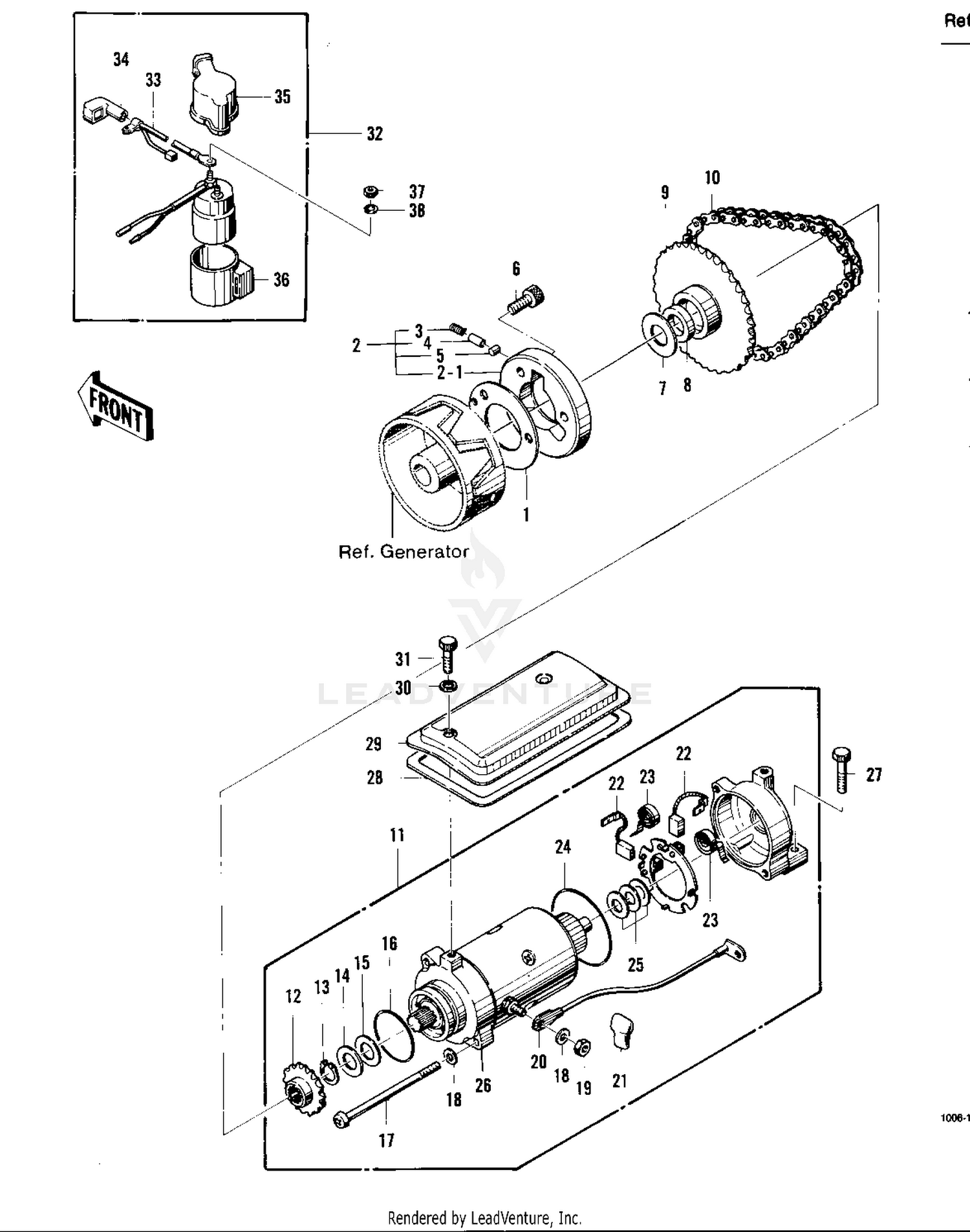 STARTER MOTOR/STARTER CLUTCH ('74 -'75 K