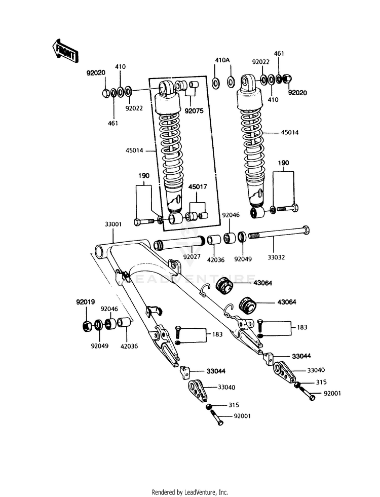 Swingarm/Shock Absorber Schematic
