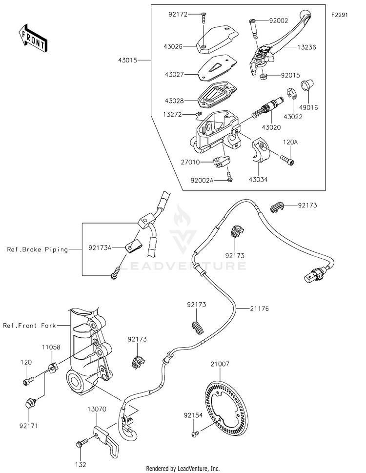 Front Master Cylinder Schematic