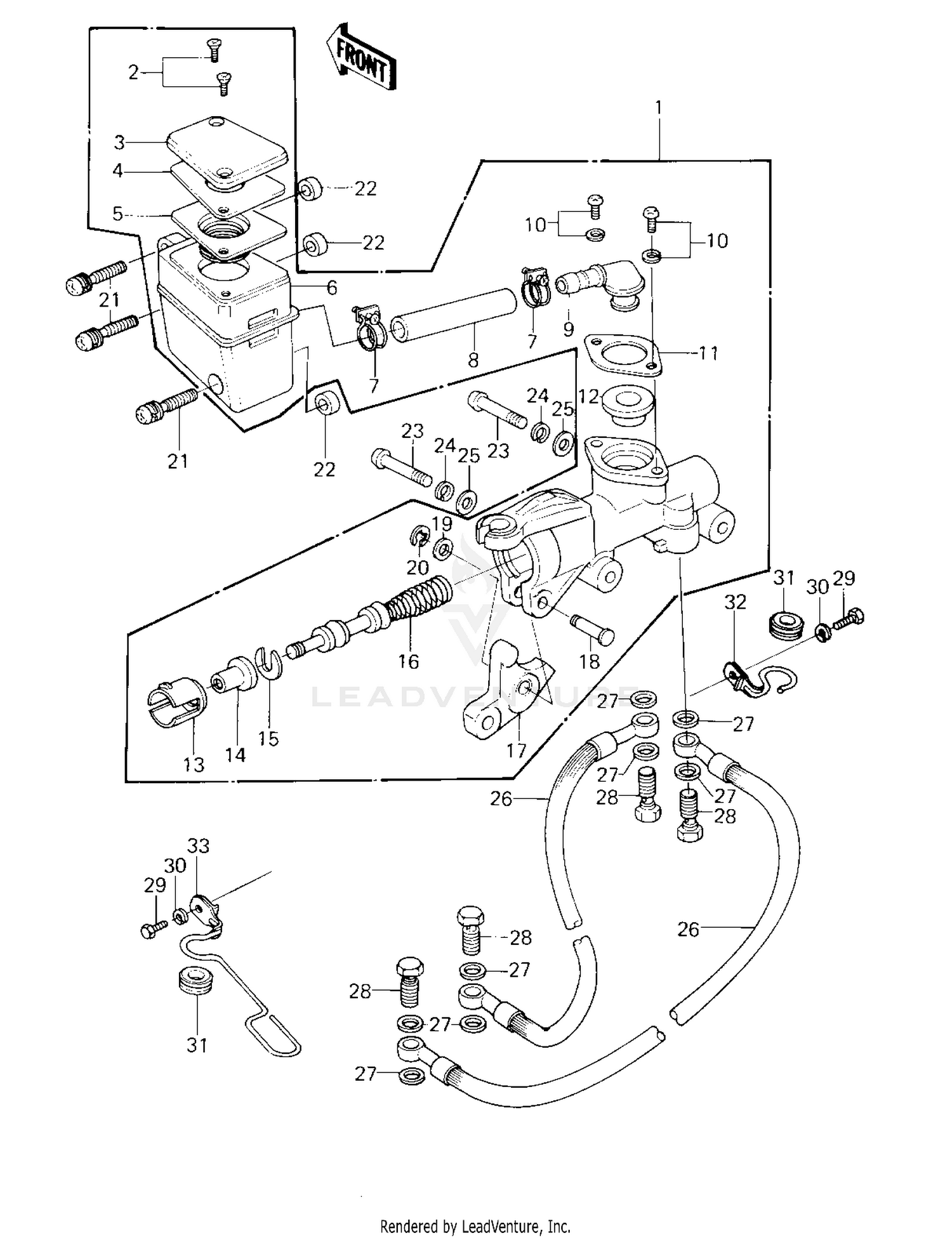 FRONT MASTER CYLINDER ('80 D3)