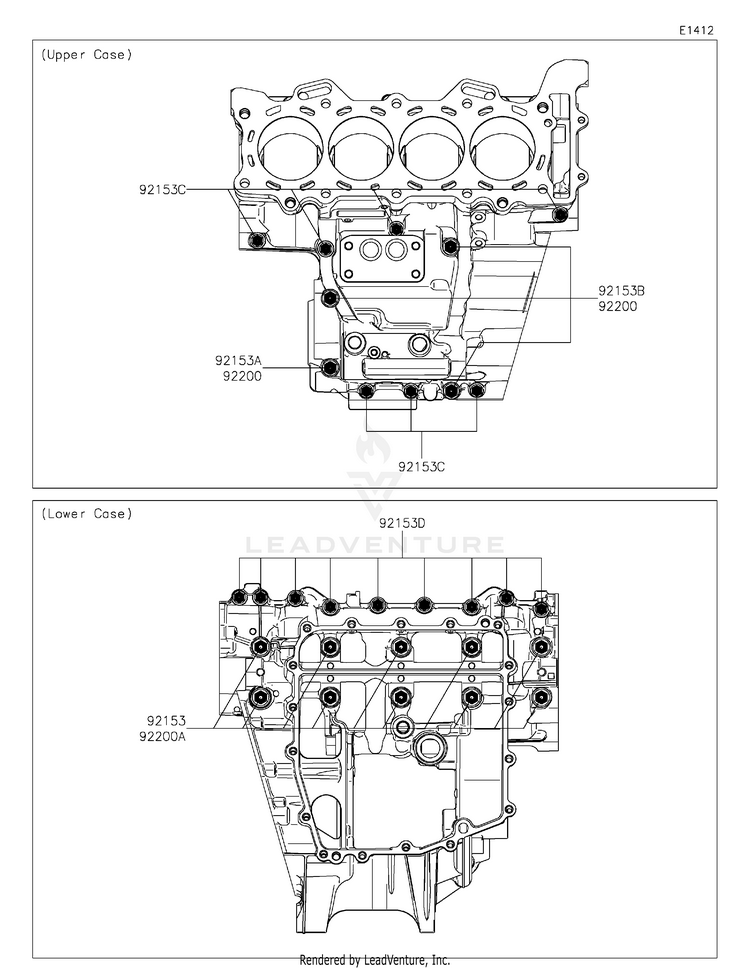 Crankcase Bolt Pattern Schematic