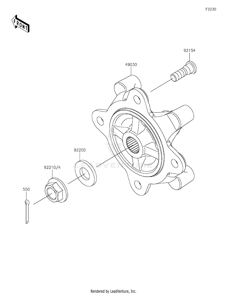 Front Hubs/Brakes Schematic