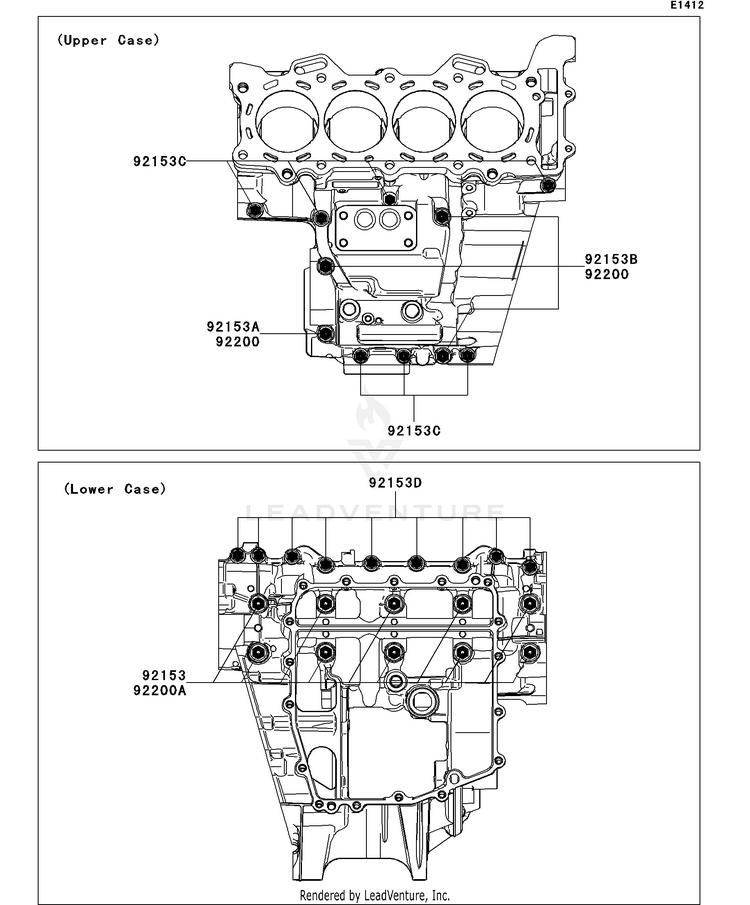 Crankcase Bolt Pattern Schematic