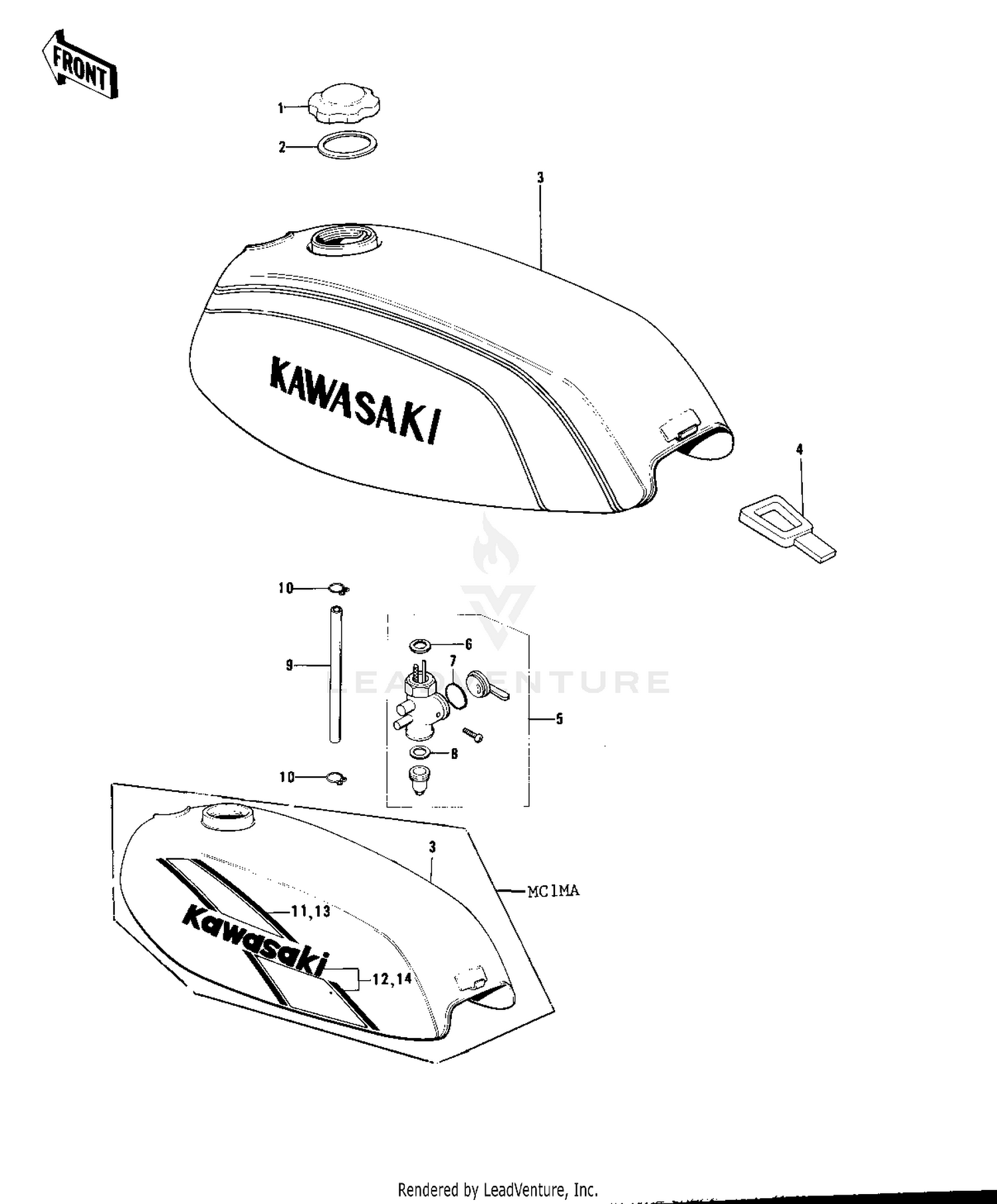 FUEL TANK ('74-'75 MC1M/MC1M-A)