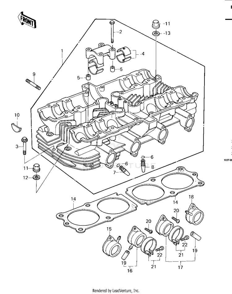 Cylinder Head ('79-'81 C2/C3/C4) Schematic
