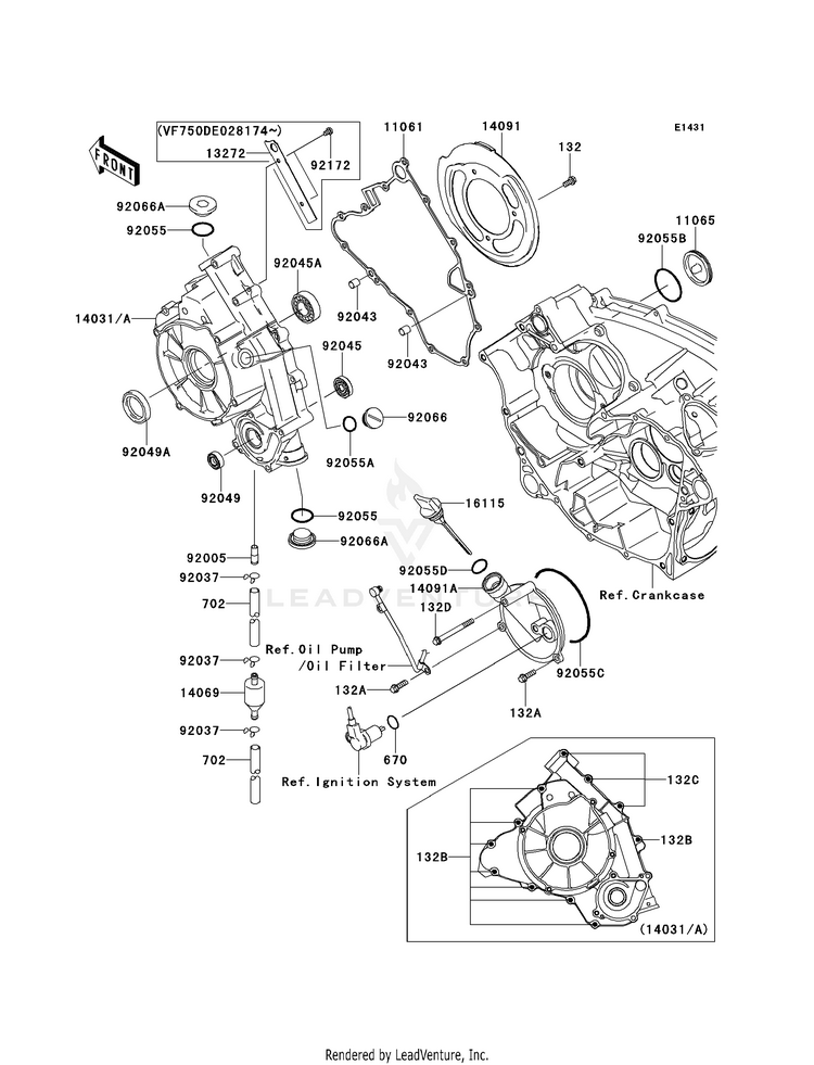 Engine Cover(S) KVF750D8F Brute Force 750 4x4i (2008) Schematic