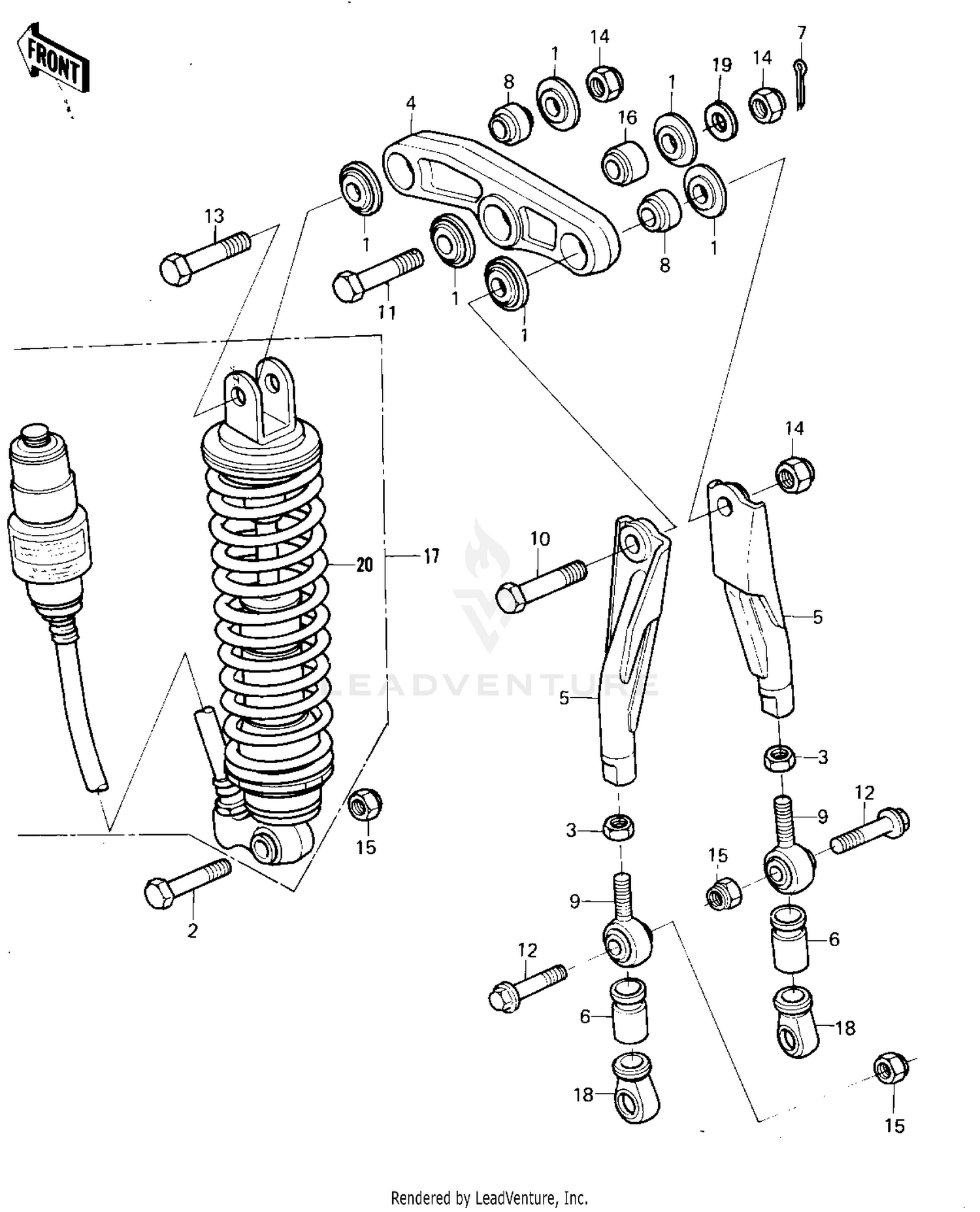 REAR SUSPENSION/SHOCK ABSORBER ('80 A6)