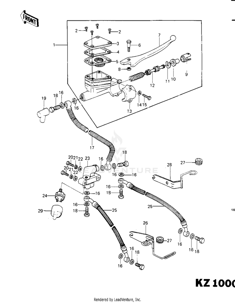 Front Master Cylinder (Kz1000-C2/C3) Schematic