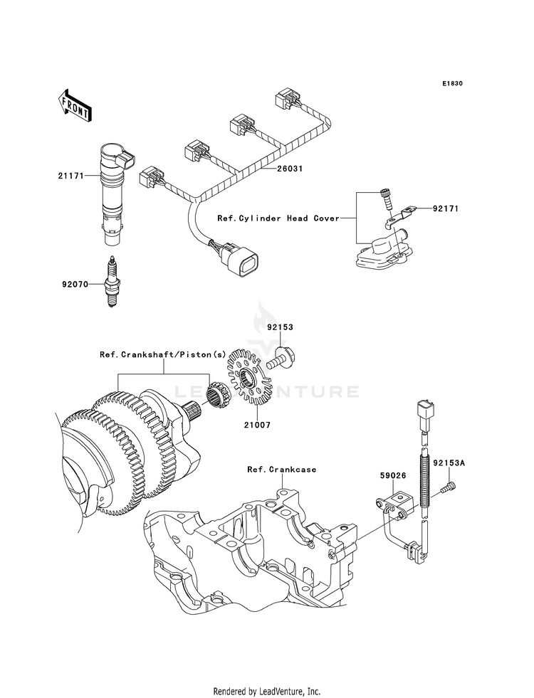 Ignition System ZX1400EDF Ninja ZX-14R (2013) Schematic