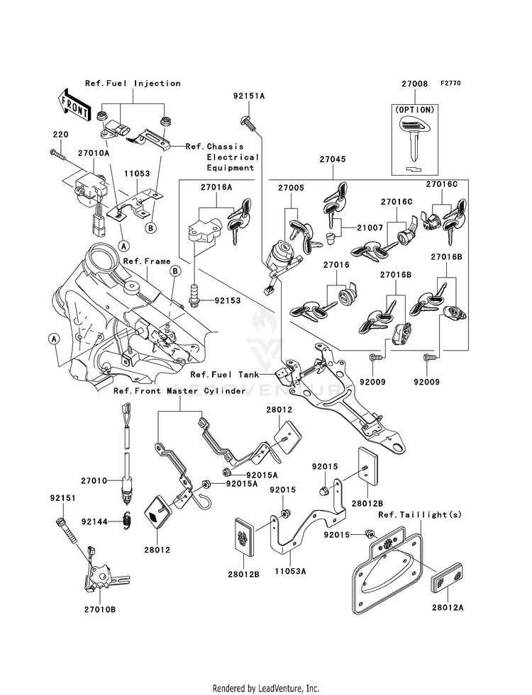 Ignition Switch/Locks/Reflectors VN1600D8F Vulcan 1600 Nomad (2008) Schematic