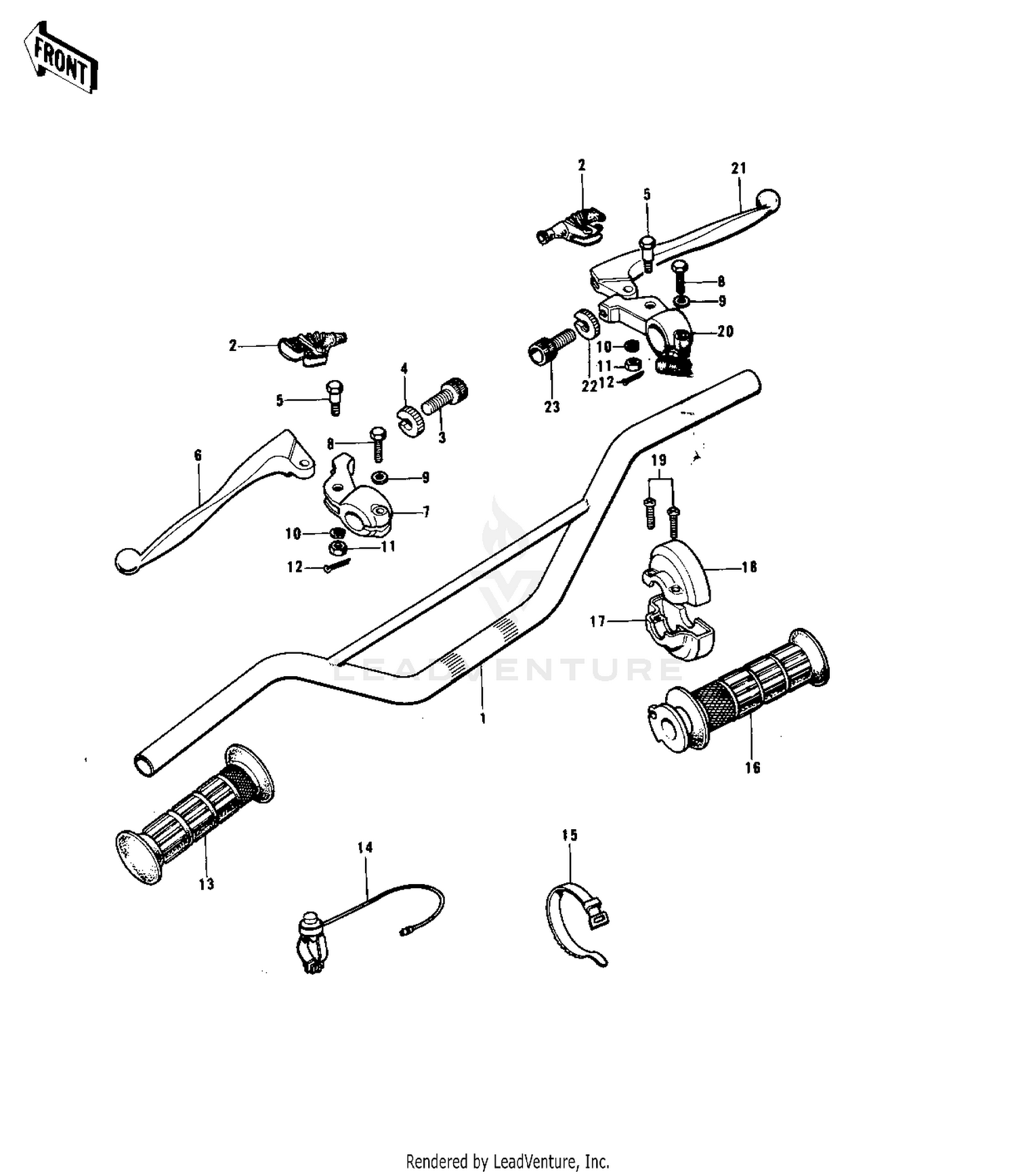HANDLEBAR ('74-'76 KX125/A/A3)