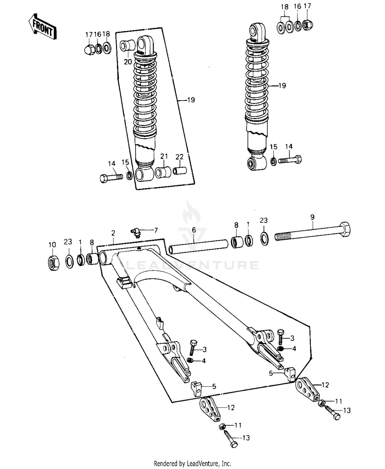 SWING ARM/SHOCK ABSORBERS ('80-'81 C1/C2