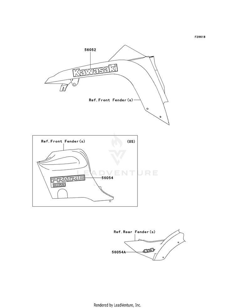 Decals (Caf) KVF360CAF Prairie 360 4X4 Realtree APG HD (2010) Schematic