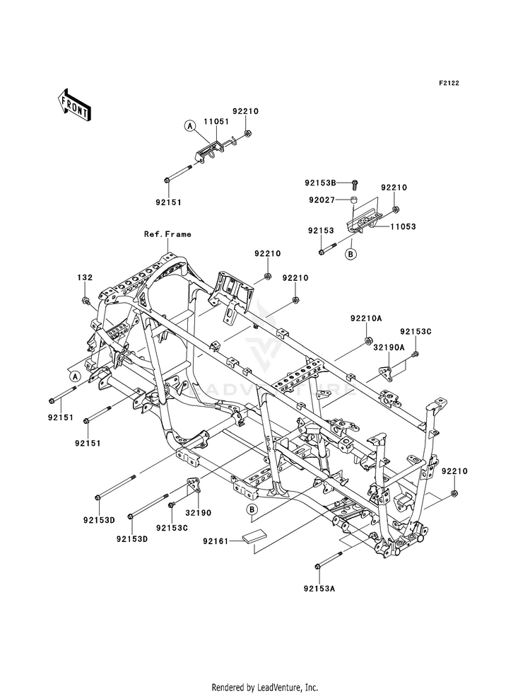 Engine Mount KVF750D8F Brute Force 750 4x4i (2008) Schematic