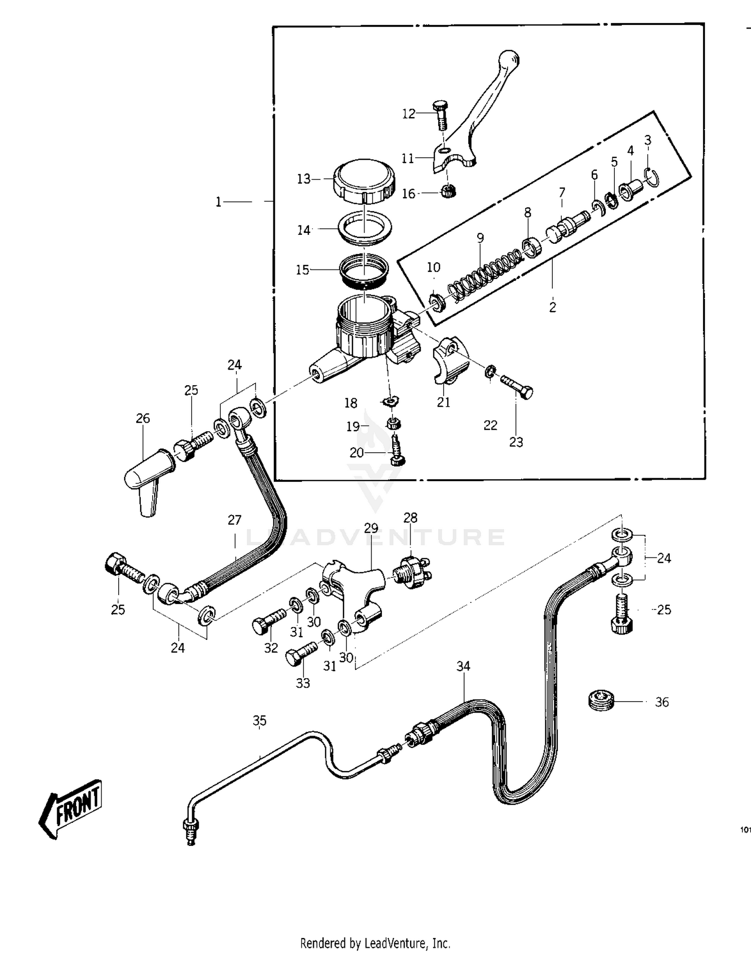 FRONT MASTER CYLINDER  ('76 -'77 KZ400 -