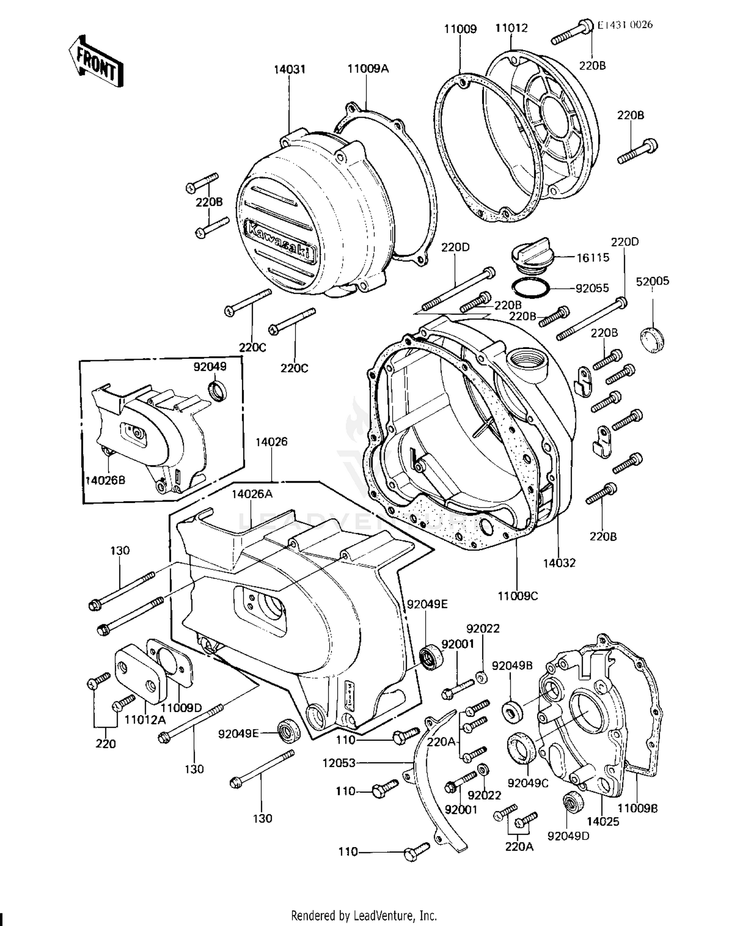 ENGINE COVERS (KZ750-H2/H3)