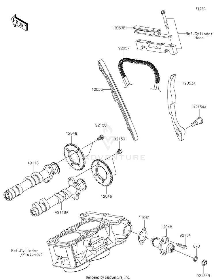 Camshaft(S)/Tensioner Schematic
