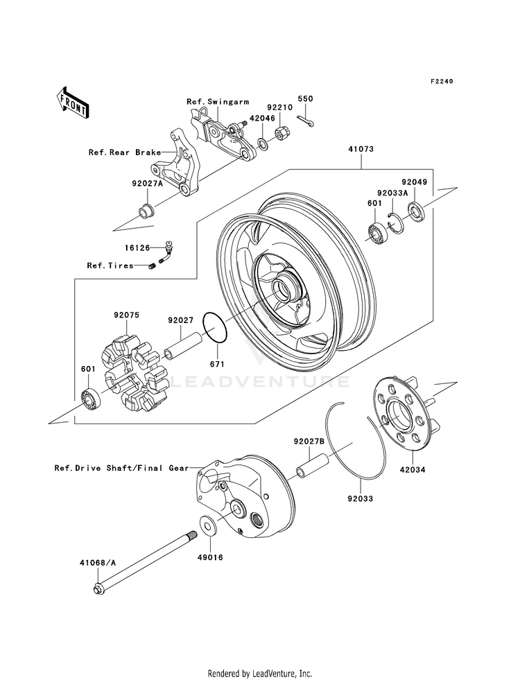 Rear Wheel/Chain VN1600D8F Vulcan 1600 Nomad (2008) Schematic