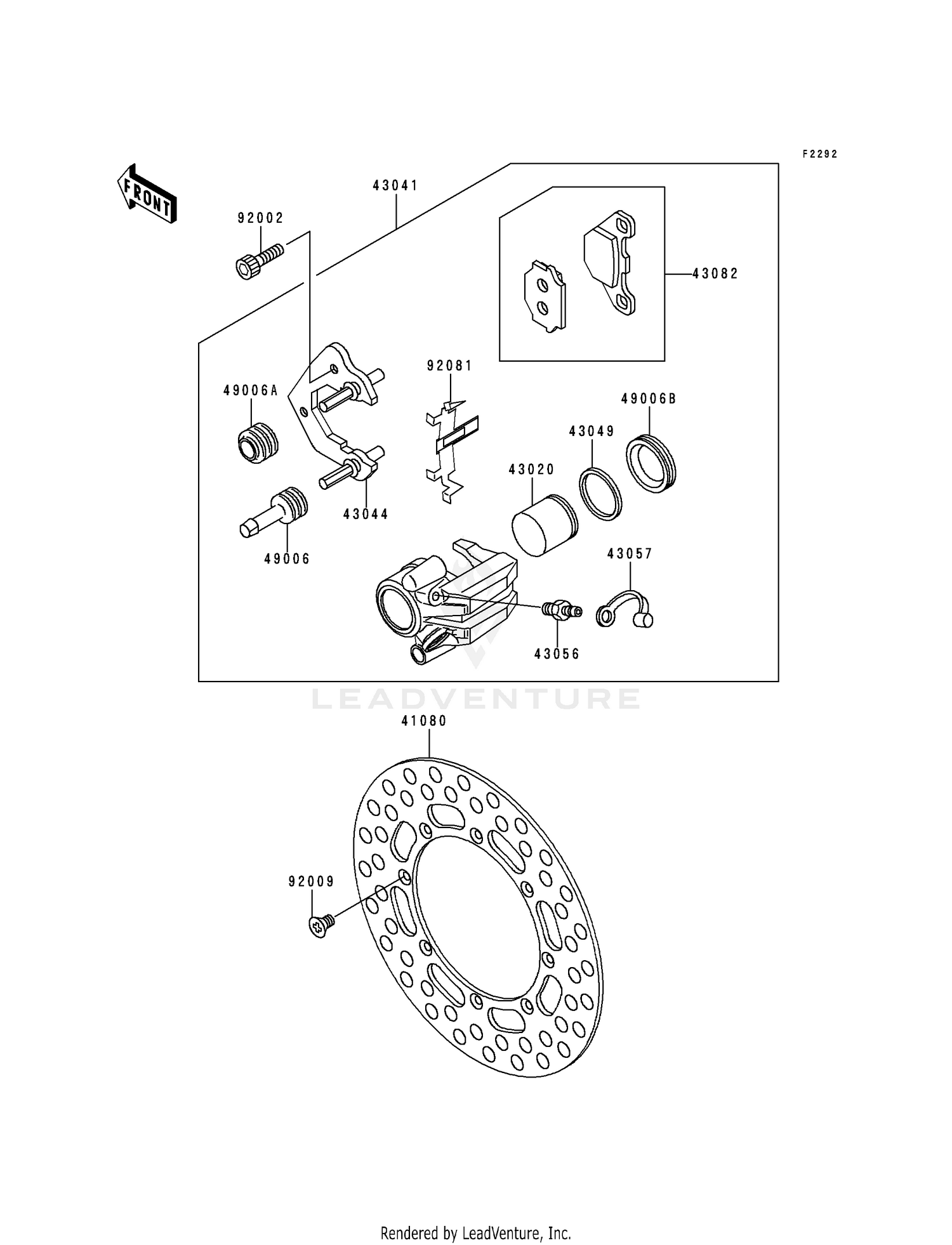 FRONT CALIPER (KDX200-E4)