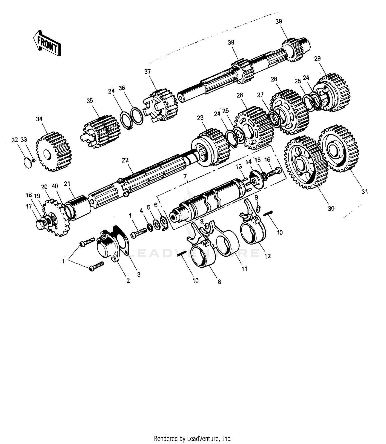 TRANSMISSION/CHANGE DRUM ('74-'75 B/C)