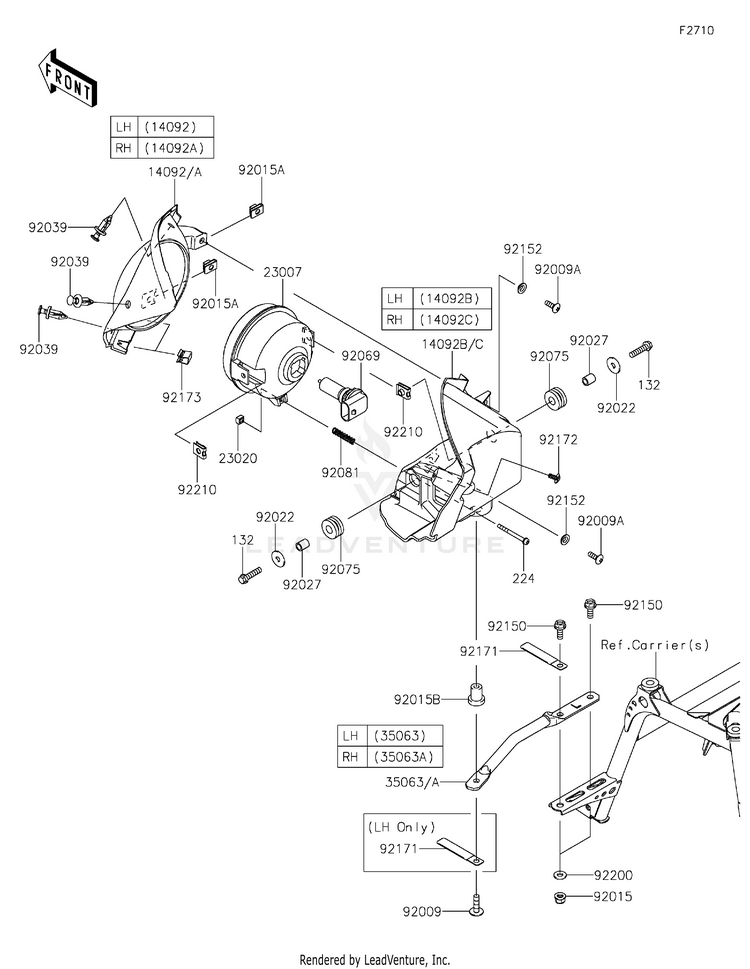 Headlight(S) KVF750HLF Brute Force 750 4x4i EPS Camo (2020) Schematic