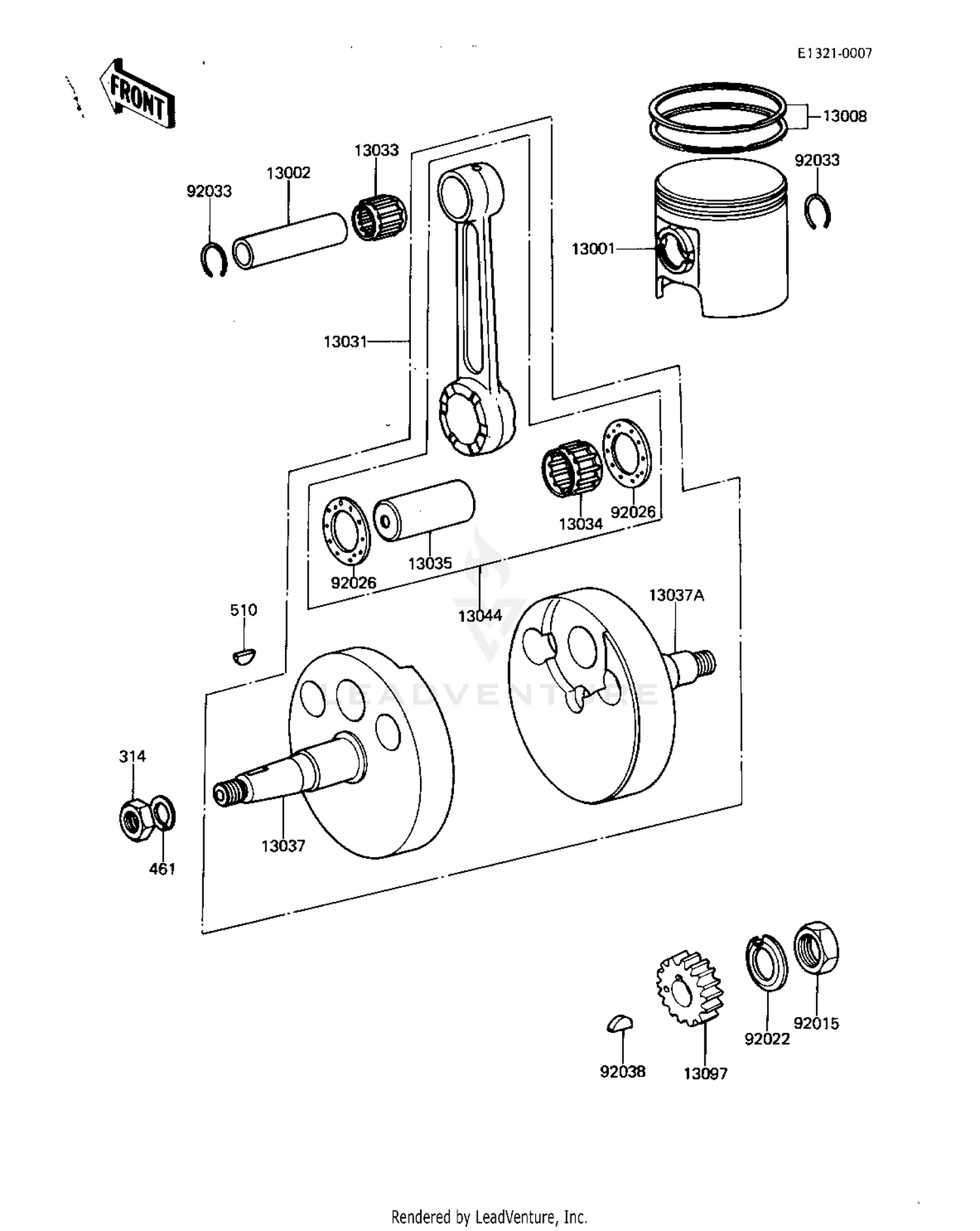 CRANKSHAFT/PISTON (KDX80-B2)