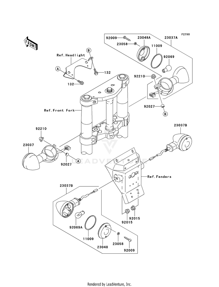 Turn Signals VN1600B8F Vulcan 1600 Mean Streak (2008) Schematic