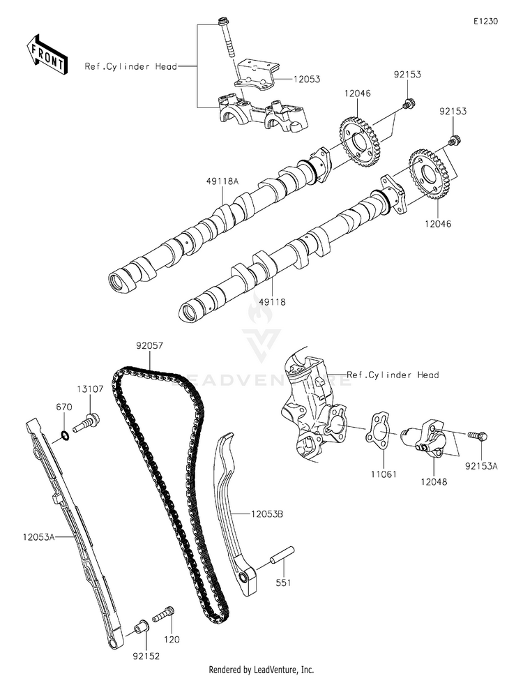 Camshaft(S)/Tensioner Schematic